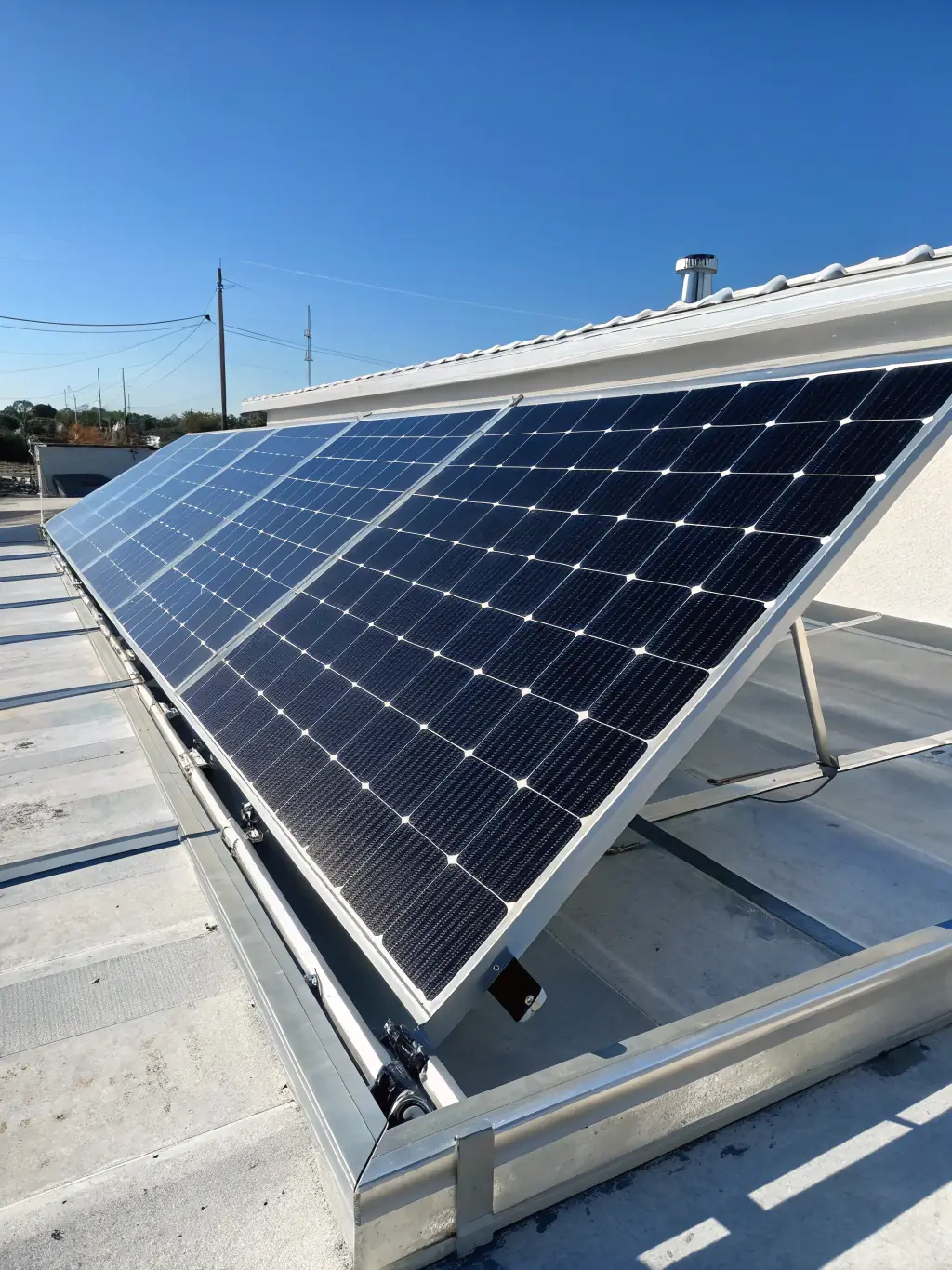 A residential rooftop in Colorado with newly installed solar panels, showcasing T&G Electric LLC's solar system installation services.